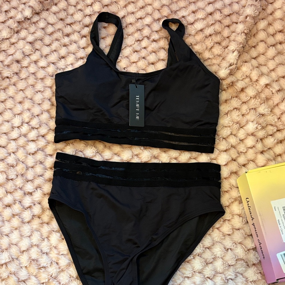 Tempt Me Black High-Waist Bikini Set
